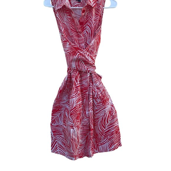 Talbots Orange and White Palm Dress Size 8P - Picture 5 of 10